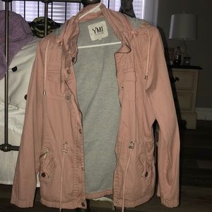 light pink jacket with pockets and a good